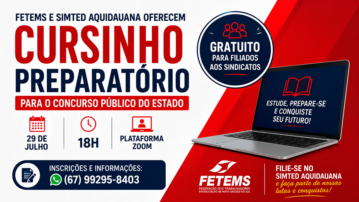 FETEMS e SIMTED oferecem cursinho preparatório gratuito para filiados&hellip;