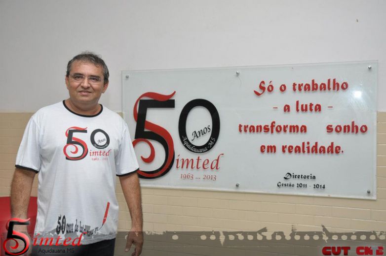 De acordo com o atual presidente do Simted de Aquidauana, Florêncio Garcia Escobar, o aniversário de 50 anos da entidade representa parte da vida de todos os trabalhadores. (Foto: Sirnay Moro)